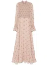 Blumarine Silk Georgette Gown In Neutrals