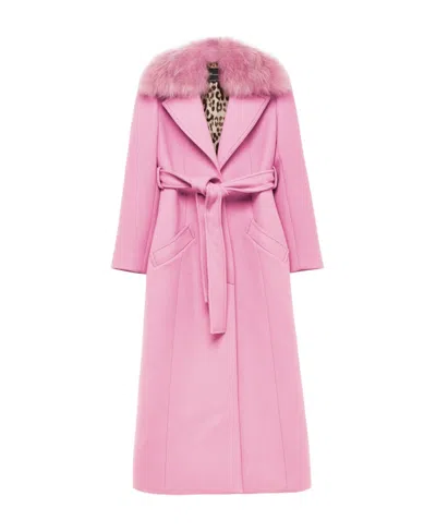 Blumarine Long Overcoat In Pink
