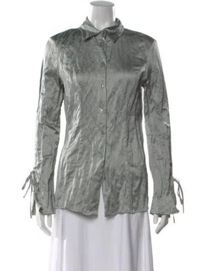 Pre-owned Blumarine Long Sleeve Blouse In Gray