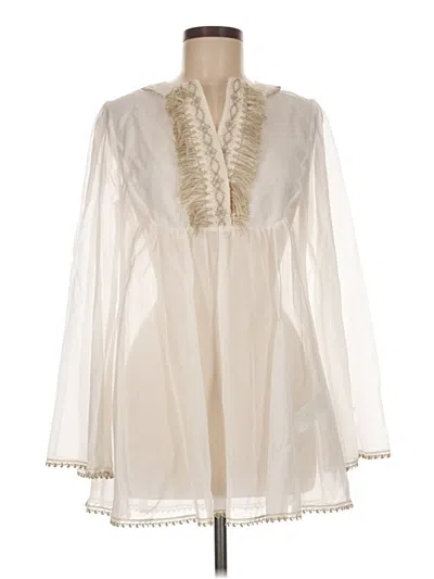 Pre-owned Blumarine Long Sleeve Blouse In Ivory