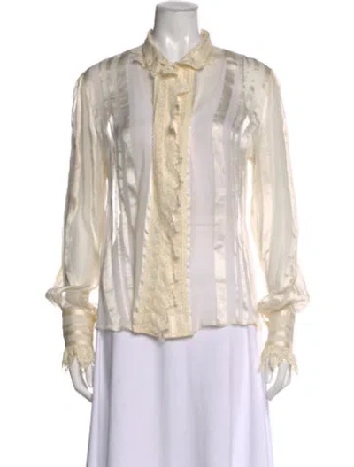 Pre-owned Blumarine Long Sleeve Blouse In Neutral