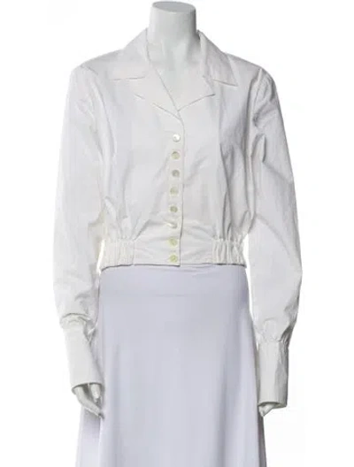 Pre-owned Blumarine Long Sleeve Crop Top In Neutral