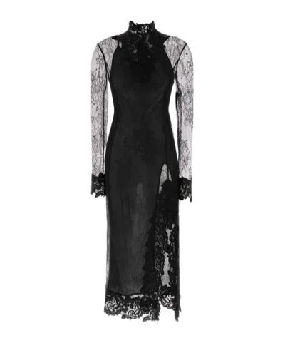 Blumarine Long Sleeve Dress In Black