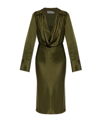 Blumarine Long Sleeve Dress In Green