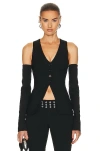 Blumarine Long Sleeve Gilet In Nero
