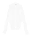 Blumarine Gathered-sleeve Button-down Shirt In White