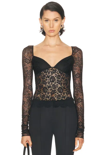Blumarine Long Sleeve Top In Black