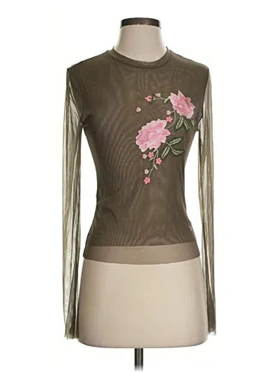 Pre-owned Blumarine Long Sleeve Top Brown Mock Neckline Tops