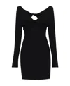 Blumarine Long-sleeve V-neck Minidress In Black