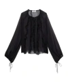 Blumarine Long-sleeved Blouse In Black