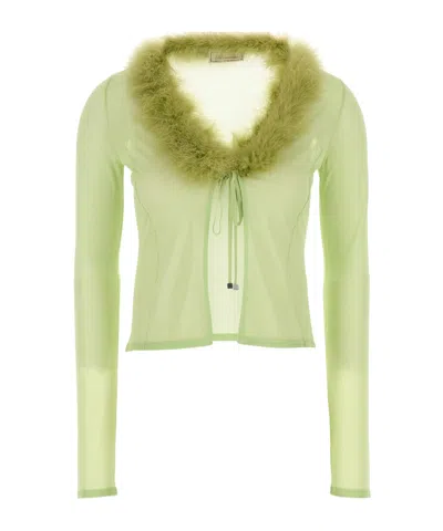 Blumarine Long-sleeved Cardigan In Green