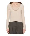 Blumarine Faux-fur Collar Cardigan In Nude