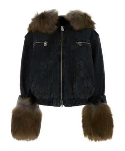 Blumarine Long-sleeved Casual Jacket In Black