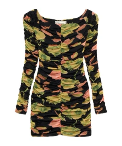 Blumarine Long-sleeved Dress In Black
