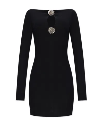 Blumarine Long Sleeved Dress In Black