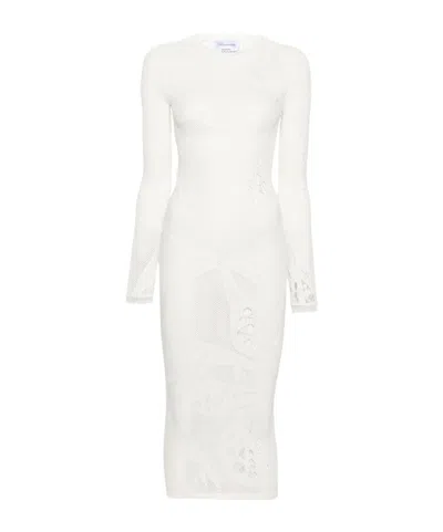 Blumarine Long-sleeved Dress In White
