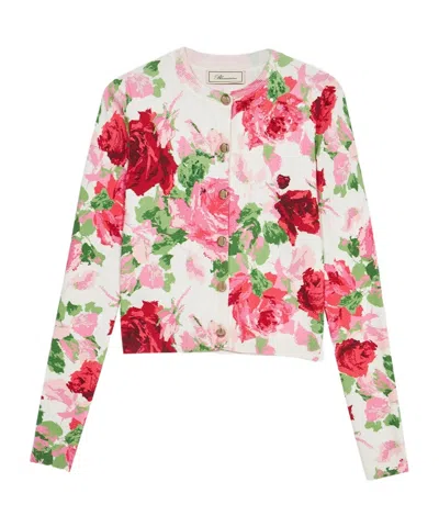 Blumarine Long-sleeved Knitted Cardigan In White