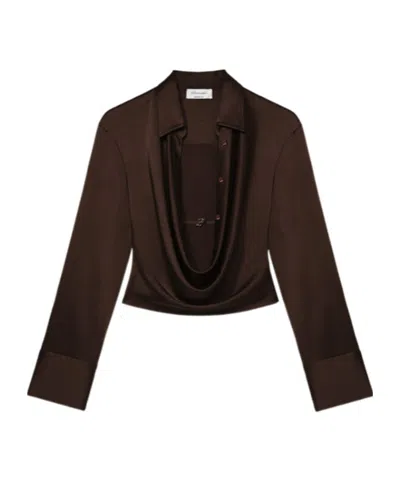 Blumarine Long-sleeved Shirt In Black