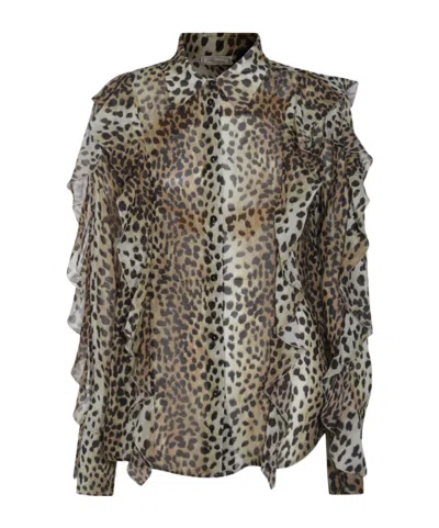 BLUMARINE ANIMAL-PRINT SHIRT