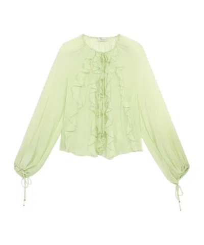 Blumarine Long-sleeved Shirt In Nude