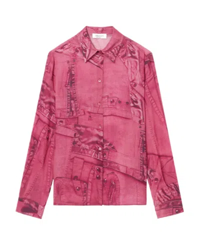 Blumarine Long-sleeved Shirt In Red