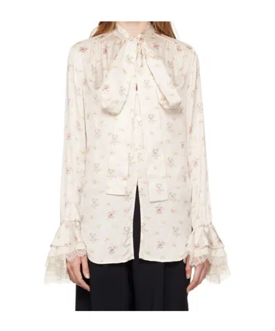 Blumarine Long-sleeved Shirt In White