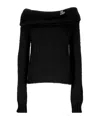 Blumarine Long-sleeved Sweater In Black