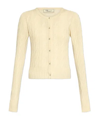 Blumarine Long-sleeved Sweater In Nude