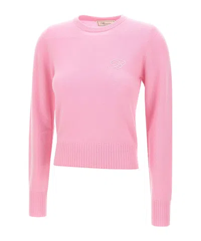 Blumarine Long-sleeved Sweater In Pink