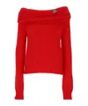 Blumarine Long-sleeved Sweater In Red