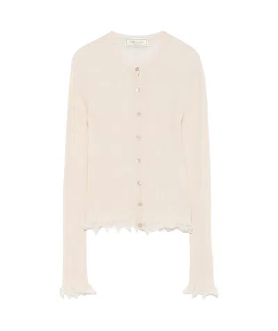 Blumarine Long-sleeved Sweater In White