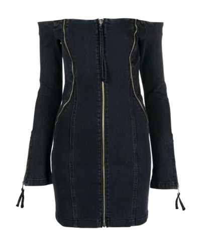 BLUMARINE LONG-SLEEVED ZIPPER DRESS
