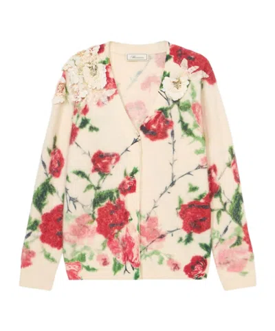 Blumarine Long-sleeve Knit Cardigan In Pink