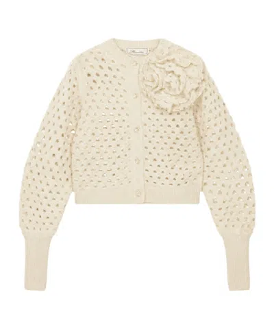 Blumarine Long-sleeve Single-breasted Cardigan In Neutral