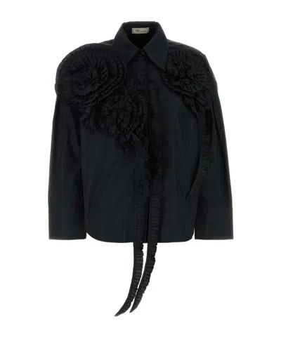 Blumarine Long-sleeved Shirt In Black