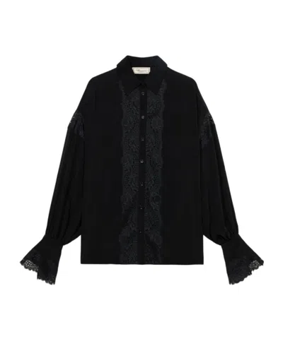 Blumarine Long-sleeved Shirt In Black