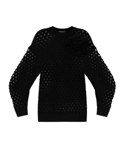 Blumarine Long-sleeved Sweater In Black