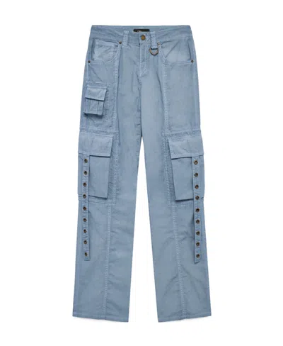 Blumarine Low-rise Cargo Jeans In Blue