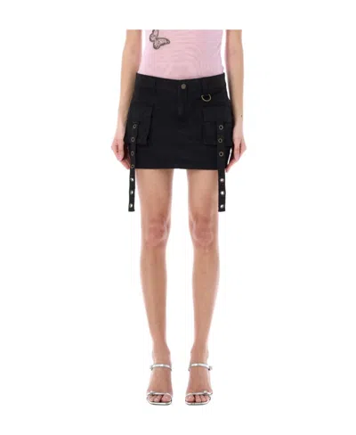 Blumarine Low-rise Cargo Miniskirt In N0990 Nero
