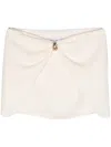 Blumarine Low-rise Crepe Miniskirt In Nude