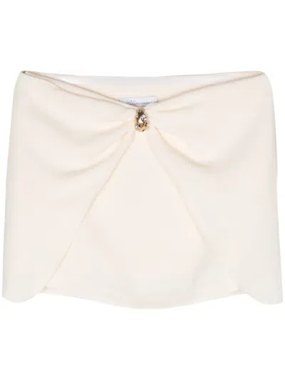 Blumarine Low-rise Crepe Miniskirt In Nude