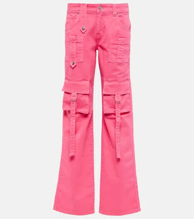 BLUMARINE LOW-RISE DENIM CARGO PANTS