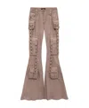 Blumarine Low-rise Flared Cargo Trousers In Brown