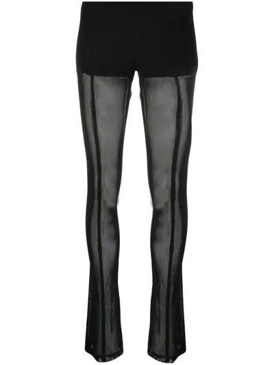 Blumarine Low-rise Semi-sheer Trousers In Black