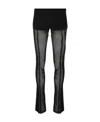 Blumarine Low-rise Semi-sheer Trousers In Black