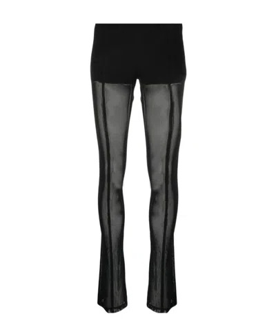 Blumarine Low-rise Semi-sheer Trousers In Black