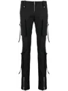 Blumarine Low-rise Skinny Cargo Trousers In Black