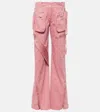 Blumarine Low-rise Straight Cargo Jeans In Bubblegum