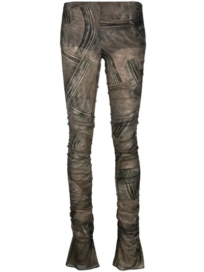 Blumarine Low-rise Straight-leg Trousers In Brown