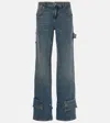 Blumarine Low-rise Tapered Jeans In Blau